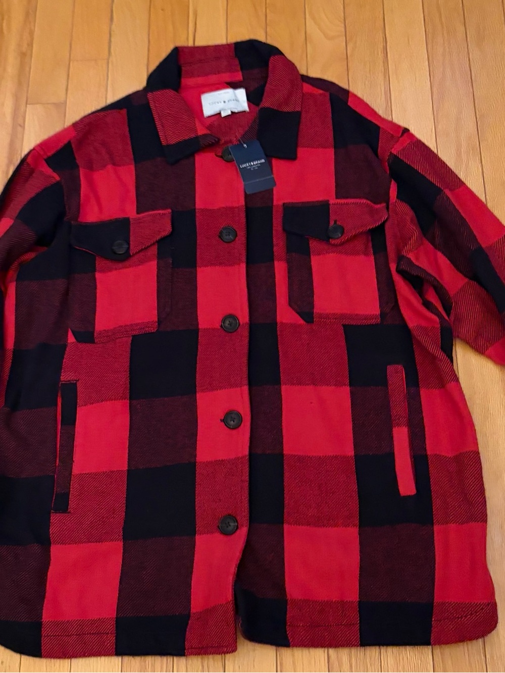 Red & Black Buffalo Plaid Overshirt Jacket